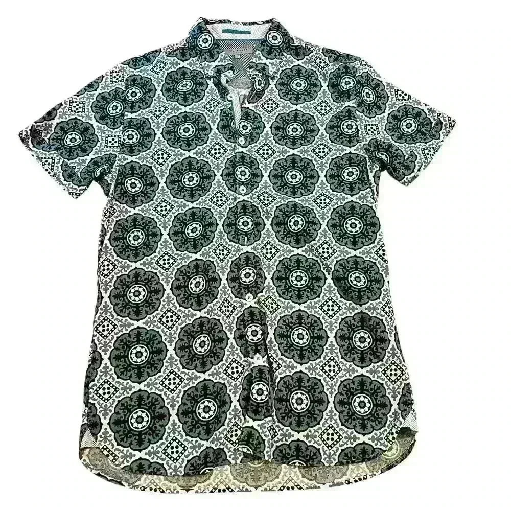 Ted Baker London Women’s Short Sleeve Button Down Blouse Size 2 (XS) Cotton